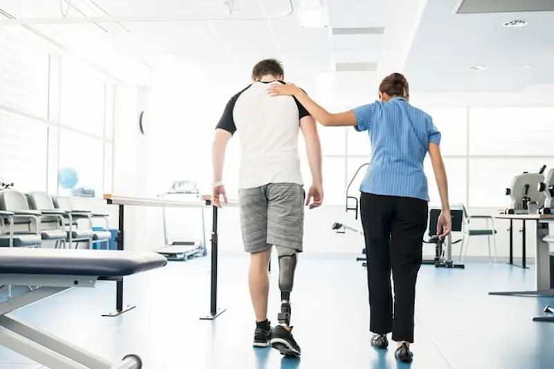 Team of serious injury attorneys preparing amputation injury case documentation”